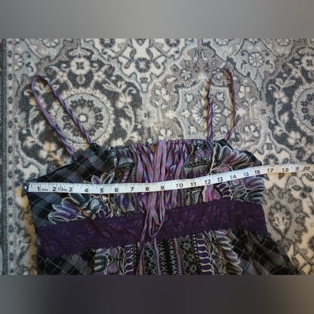 Vintage Twenty One Babydoll Dress Medium Purple Boho Festival Coachella - Picture 10 of 10